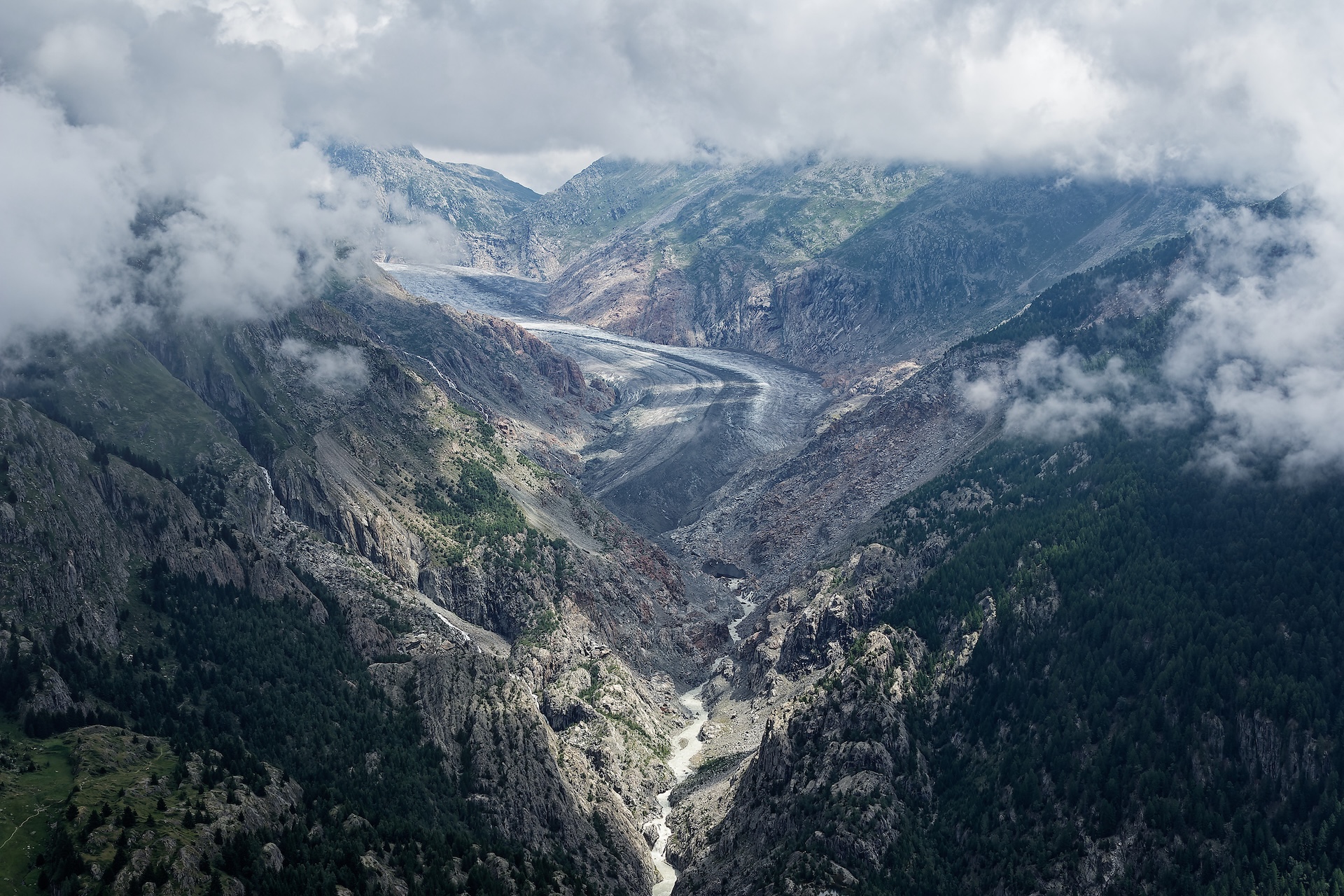 Luftaufnahme Aletschgletscher